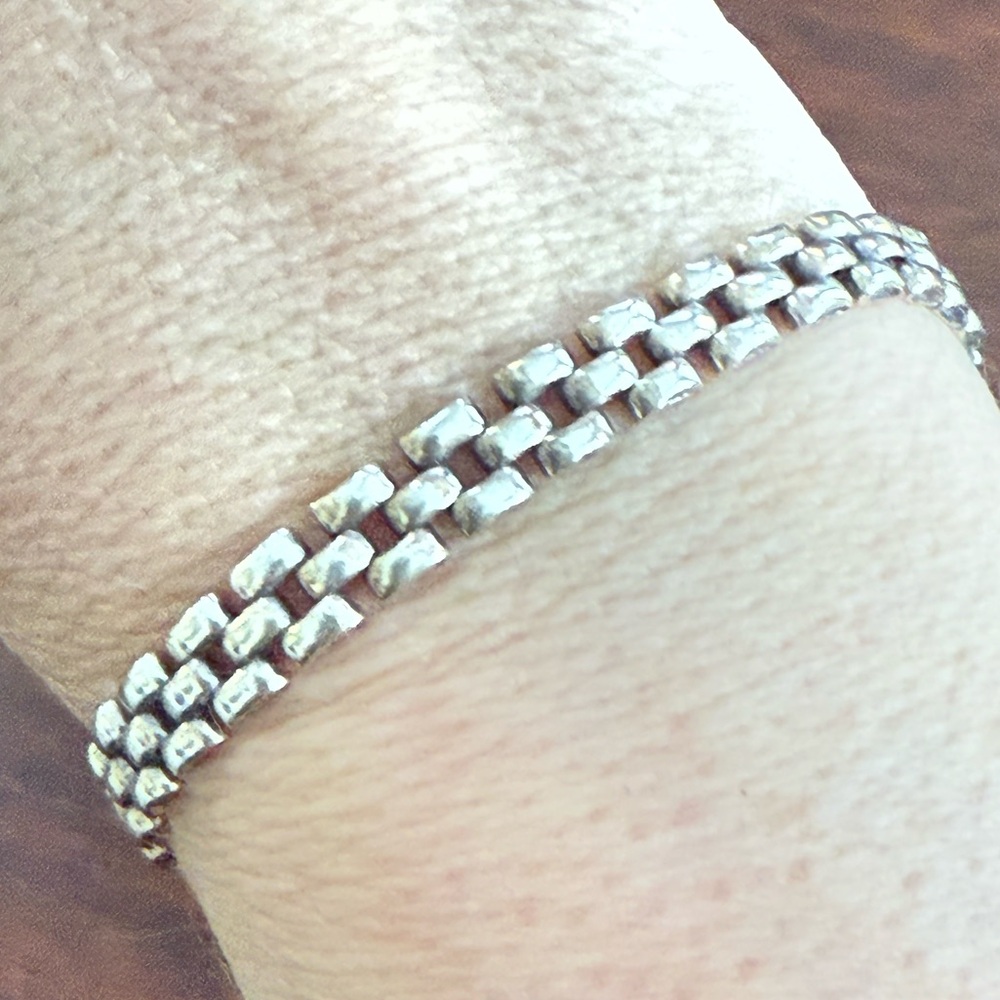 Solid Sterling Silver Weave Bracelet - image 3